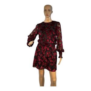 PARKER Women’s Carmindy Smocked Velvet Burnout mini Dress Size Medium